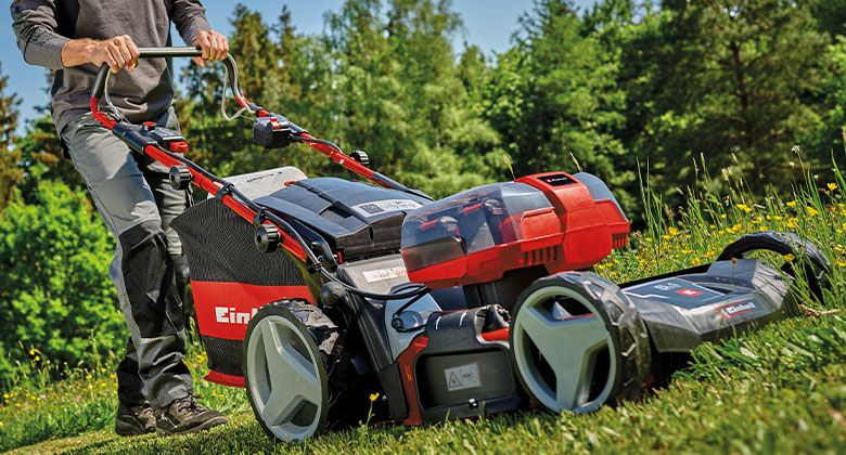 A man mowing the lawn 